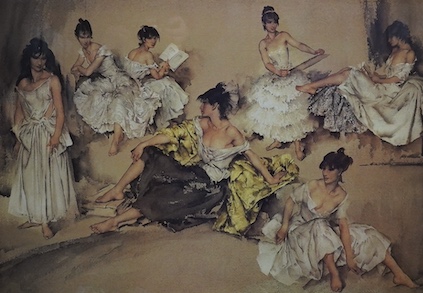 Sir William Russell Flint (Scottish,1880-1969), two colour prints, Studies of women, one signed in pencil, one limited edition 805/850, 50 x 68cm. Condition - good